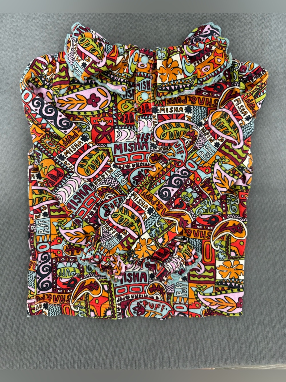 Misha And Puff Multicolor Floral Patchwork Ruffle Top - Picture 2 of 5